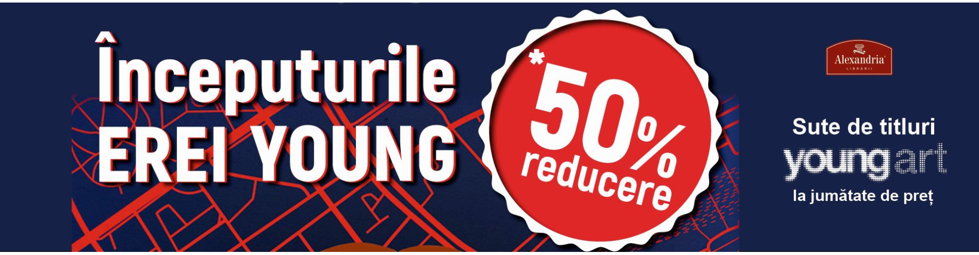50% reducere la sute de titluri YoungART