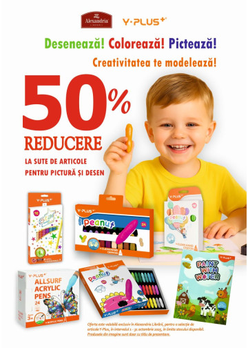 50% REDUCERE la sute de articole de coloring Y-PLUS