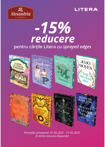 15% reducere pentru cărțile Litera cu cant colorat