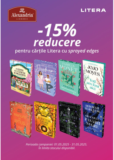15% reducere pentru cărțile Litera cu cant colorat 15% reducere pentru cărțile Litera cu cant colorat