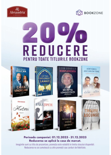 20% reducere pentru toate titlurile Bookzone