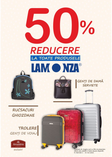 50% reducere la toate produsele Lamonza 