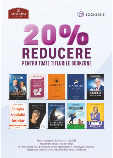 20% reducere pentru toate titlurile Bookzone