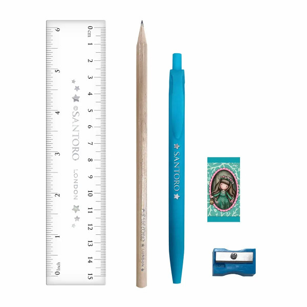 Caiet A4 Gorjuss, Wildflower cu accesorii scolare Caiet A4 Gorjuss, Wildflower cu accesorii scolare