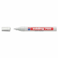 Marker permanent Edding 750 , cu vopsea, corp metalic, vârf rotund, 2-2-4 mm, alb