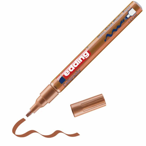Marker cu vopsea Edding , auriu, vîrf caligrafic 1-2.5 mm, permanent, rezistent la apa