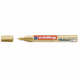 Marker permanent Edding 750 , cu vopsea, corp metalic, vârf rotund, 2-2-4 mm, auriu