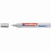Marker permanent Edding 750 , cu vopsea, corp metalic, vârf rotund, 2-2-4 mm, argintiu