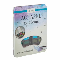 Set 36 culori Nassau, cutie metalică cu creion HB, pensula