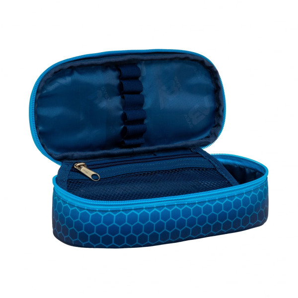 Penar simplu fără accesorii, Astra, Hexagon, Blue Ombre, 22 x 9 x 5 cm