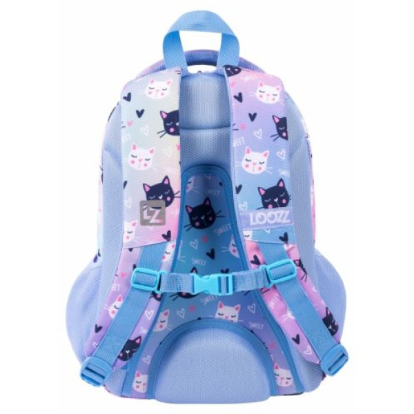 Ghiozdan școlar Ergonomic Loozz Happy Cats - 3 compartimente