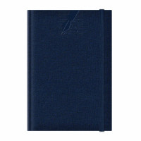 Agendă nedatată A5 Colere, elastic, hârtie albă, copertă albastru închis