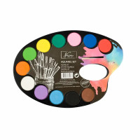 Paletă pictură cu acuarele Creative Craft, 12 culori și pensulă