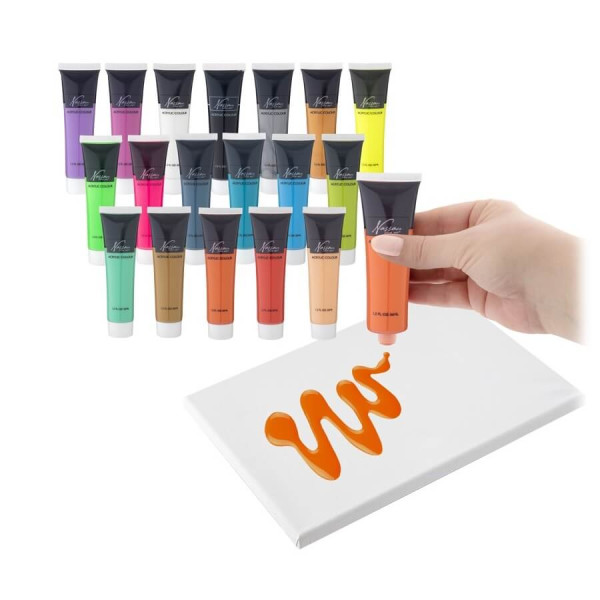 Set 18 culori acrilice neon Nassau 18x36 ml