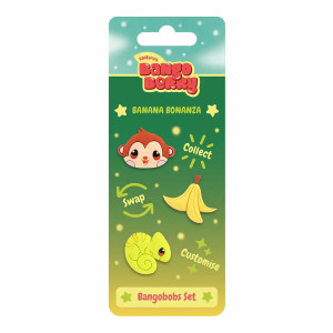 Set 3 pinuri Bangoberry, Maimuțica Banana Camelion