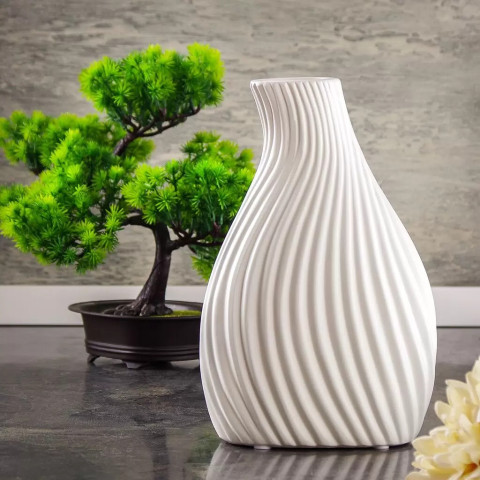 Vaza ceramica minimalista in stil Bohemia,alba