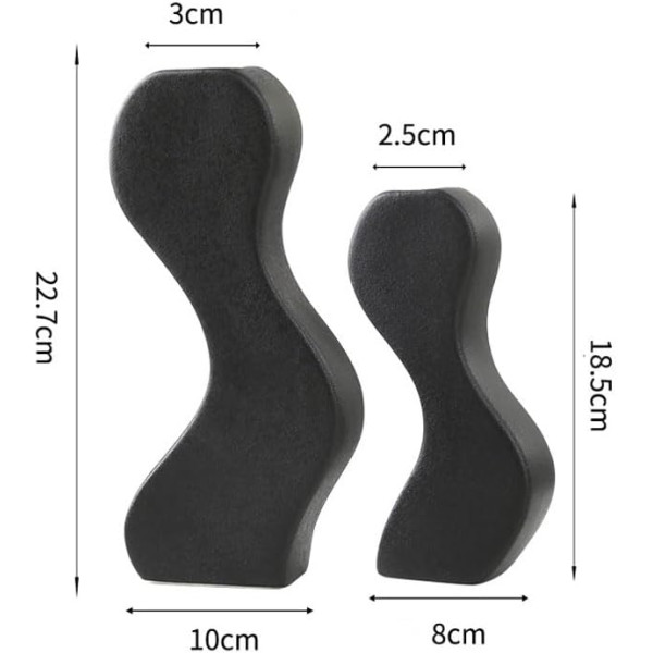 Vaze moderne in forma de S, set 2 buc, negre