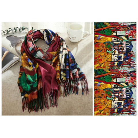 Esarfa cu franjuri 70 x 180 cm - model T