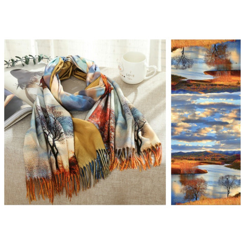 Esarfa cu franjuri 70 x 180 cm - model V