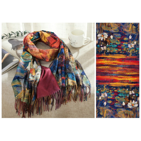 Esarfa cu franjuri 70 x 180 cm - model W