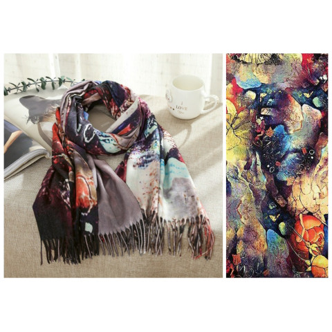 Esarfa cu franjuri 70 x 180 cm - model X