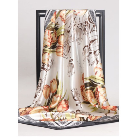Esarfa satin silk 90 x 90 cm  - model 16