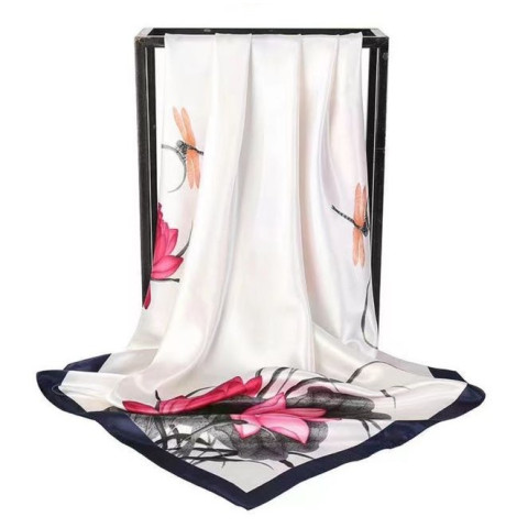 Esarfa satin silk 90 x 90 cm  - model 19