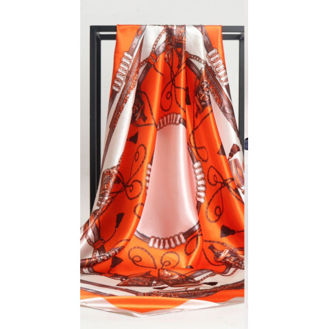 Esarfa satin silk 90 x 90 cm  - model 21