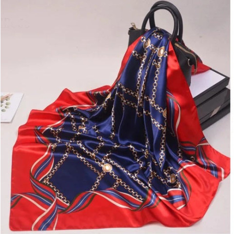 Esarfa satin silk 90 x 90 cm  - model 23