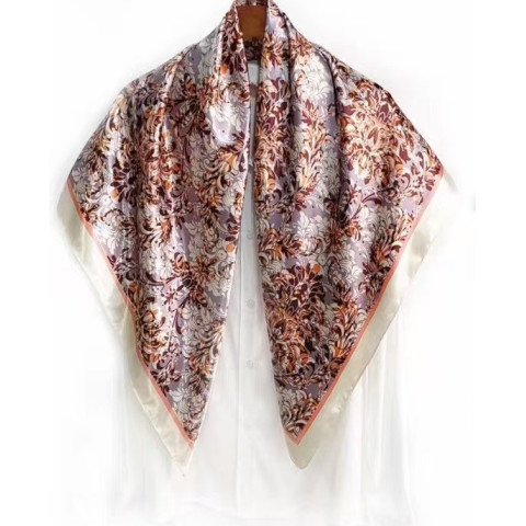 Esarfa satin silk 90 x 90 cm  - model 27
