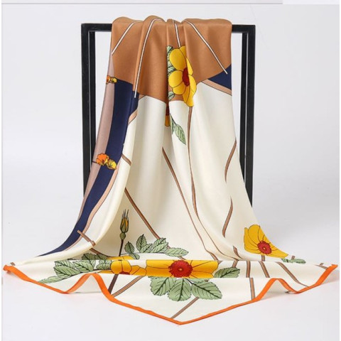 Esarfa satin silk 90 x 90 cm  - model 3