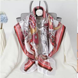 Esarfa satin silk 90 x 90 cm  - model 6