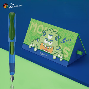 Set Picasso 601 - Little Monster - Stilou Albastru-Verde si 2 cartuse cerneala