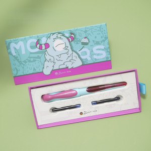 Set Picasso 601 - Little Monster - Stilou Blue-Mov si 2 cartuse cerneala