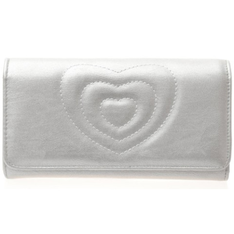 Portofel de Damă Heart Argintiu, 11x21x2 Cm Ella Icon