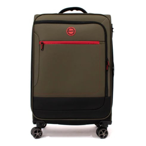 Troler Ella Icon Shadow cu 4 roti duble, Textil, 80x47x29 cm, kaki