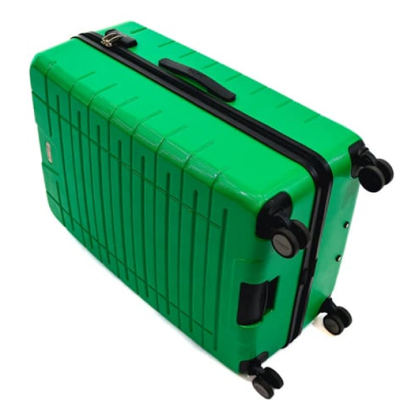 Troler Ella Icon Leaf cu 4 roti duble, ABS, 77x50x30 cm, verde