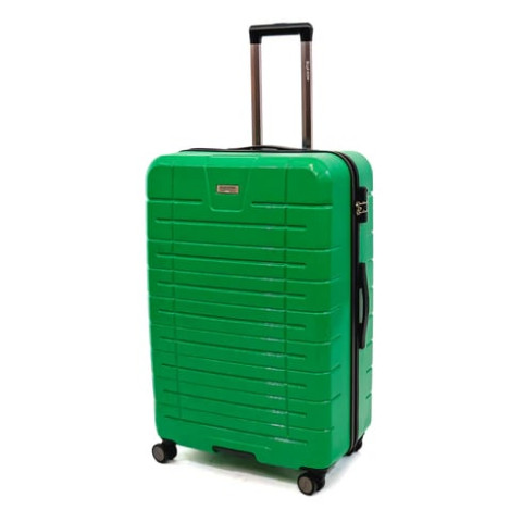 Troler Ella Icon Leaf cu 4 roti duble, ABS, 77x50x30 cm, verde