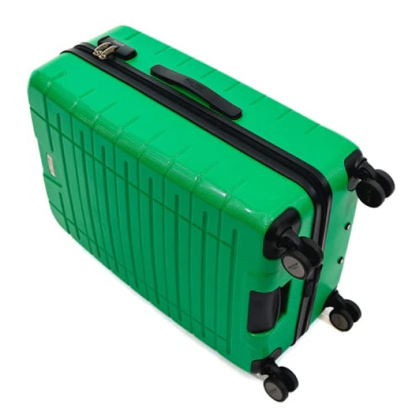 Troler Ella Icon Leaf cu 4 roti duble, ABS, 67x45x27 cm, Verde