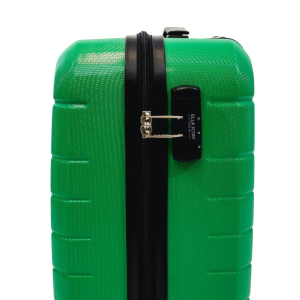 Troler Ella Icon Leaf cu 4 roti duble, ABS, 55x39x23 cm, Verde