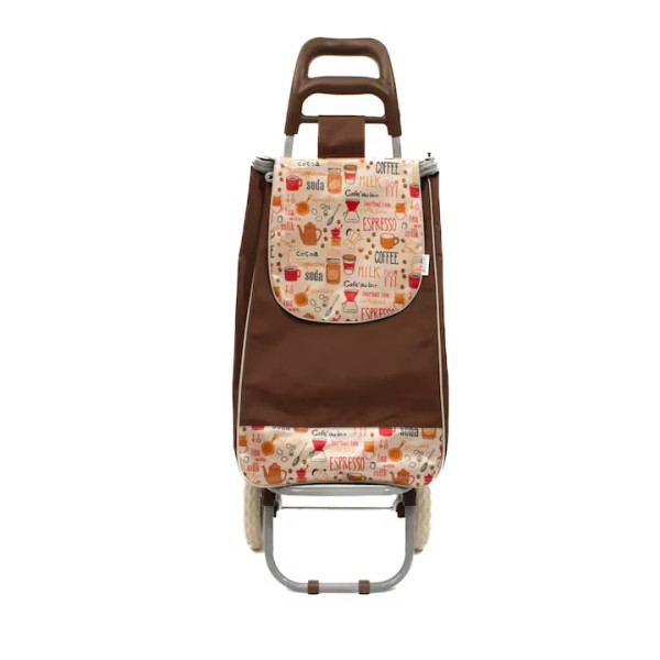 Sacoșă piață cu carucior, Master, 2 roți, 38 l, Maro