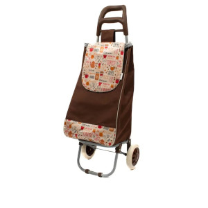 Sacoșă piață cu carucior, Master, 2 roți, 38 l, Maro
