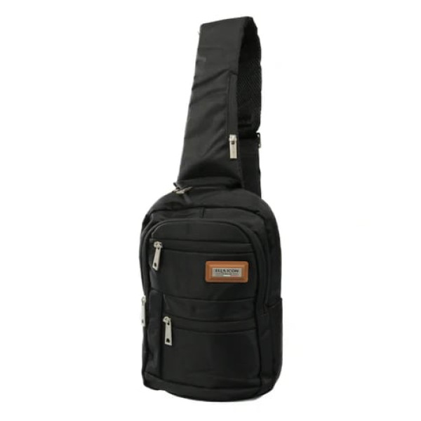 Geanta de umar crossbody, Atena, Negru, 38x22x8 cm