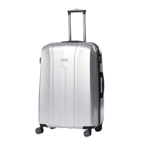 Troler Swank Argintiu 76X51X32 cm, policarbonat, 4 roți silențioase, cifru, 2 mânere retractabile Lamonza