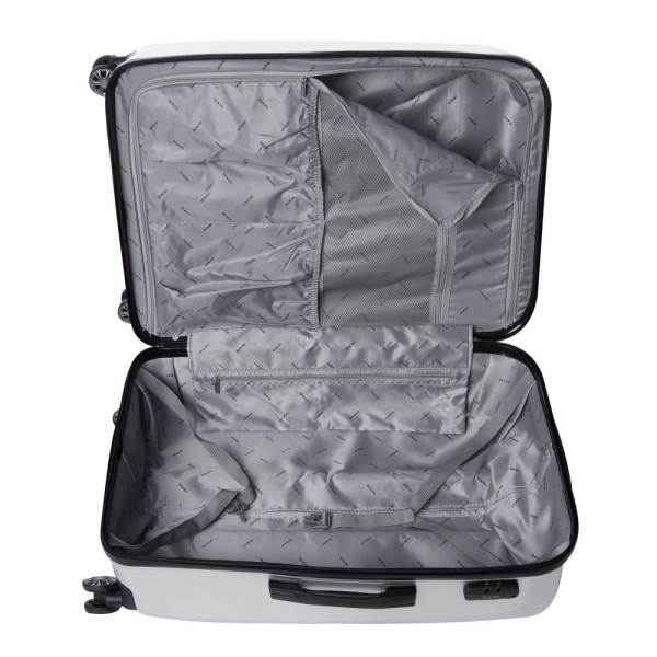 Troler Swank Argintiu 76X51X32 cm, policarbonat, 4 roți silențioase, cifru, 2 mânere retractabile Lamonza