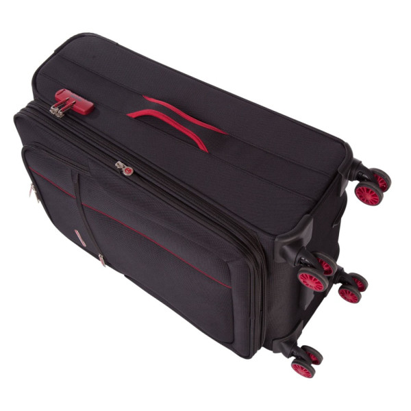 Troler Ultralight Negru cu Roșu 67x41x27 cm