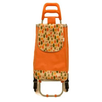 Sacoșă piață cu carucior, Master, 2 roți triple, 38 L, portocaliu