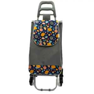 Sacoșă piață cu carucior, Master, 2 roți triple, 38 L, gri închis