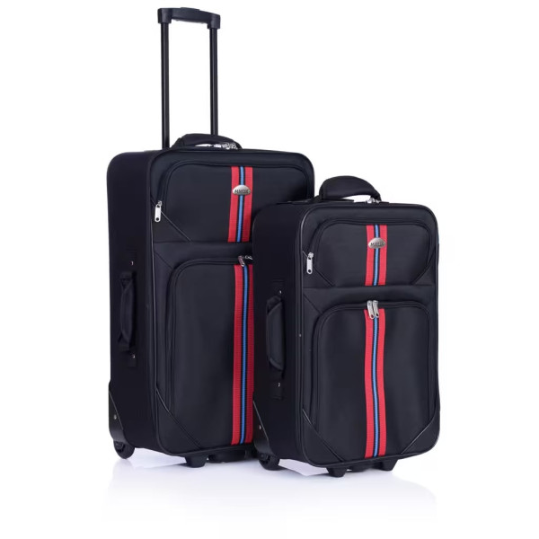Set 5 bucati Master Penta, Troler mediu,Troler mic, Geanta voiaj, Geanta avion, Geanta cosmetice, Black