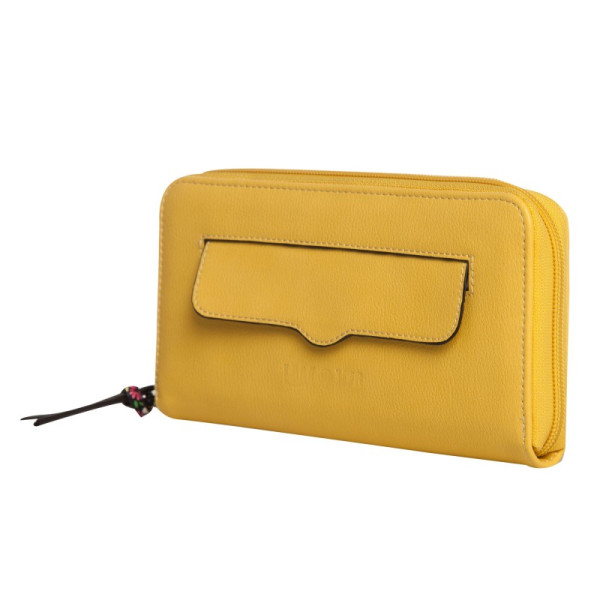Portofel dama Amber 20x10x2.5 cm galben
